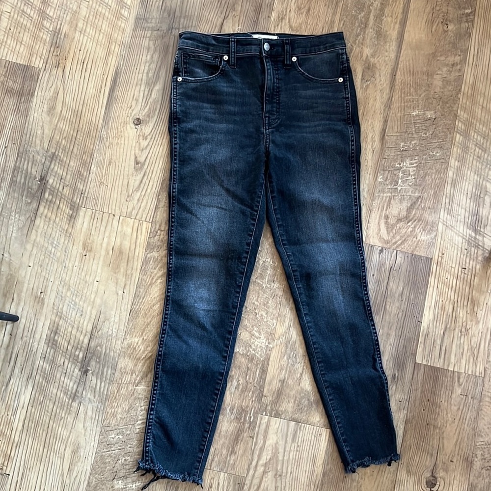 Madewell 10” High Rise Skinny Crop Black Jeans Size 27T